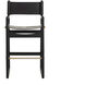 Enver 44.75 inch Carraway Black Leather Barstool